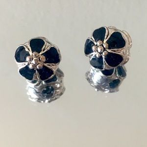 COPY - Set of 2 enamel flower clip charms